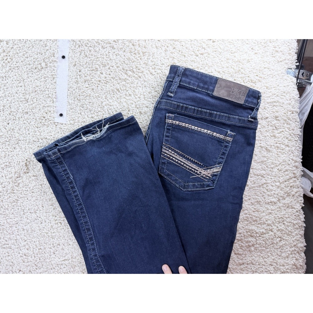 BKE Payton Bootcut Jeans Womens 33 Dark Wash Embroidered Pockets 33x33.5 Lot 2 - Picture 16 of 16